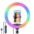 Кольцевая лампа 30 см цветная Штатив 2 метра Держатель для телефона RGB