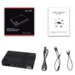 Бесперебойник для роутера UPS 5V, 9V, 12V 12000 mAh Павербанк упс для роутера Wi-Fi (интернета) Черный