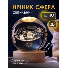 Ночник 3D шар "Солнечная система" на подставке теплый цвет USB. Cветильник-ночник Ночник 3D шар "Солнечная система" на подставке теплый цвет USB. Cветильник-ночник