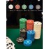 Набор для покера 200 фишек TEXAS HOLDEM с номиналом, 2 колоды карт, Сукно, в металлическом кейсе