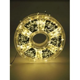 Гирлянда Мишура 30 метров 900 LED USB, пульт Хвойная лапа на зеленом кабеле, Теплый белый