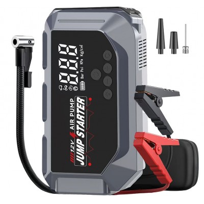 Пускозарядное устройство для автомобиля 3в1 с компрессором 600 A, 8000мАч,  JUMP STARTER  УМБ для автомобиля с фонариком + сумка-кейс