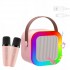 Детское караоке колонка с 2-мя микрофонами RGB подсветкой и Bluetooth Розовый Детское караоке колонка с 2-мя микрофонами RGB подсветкой и Bluetooth Розовый