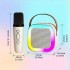 Детская колонка для пения с микрофоном, RGB подсветкой и Bluetooth Белая