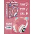 Наушники с ушками беспроводные Cat 28 с Bluetooth и подсветкой / Розовые