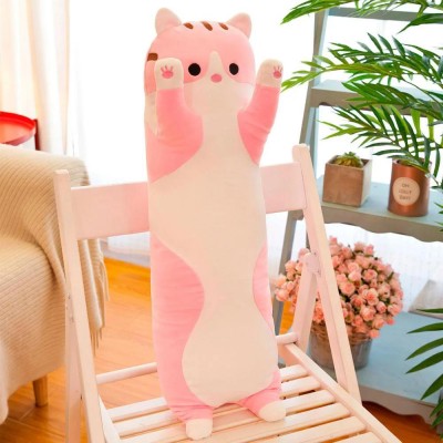 Мягкая игрушка обнимашка длинная Кот Батон. Подушка кот розовый 90 см Мягкая игрушка обнимашка длинная Кот Батон. Подушка кот розовый 90 см