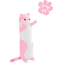 Мягкая игрушка обнимашка длинная Кот Батон. Подушка кот розовый 70 см Мягкая игрушка обнимашка длинная Кот Батон. Подушка кот розовый 70 см
