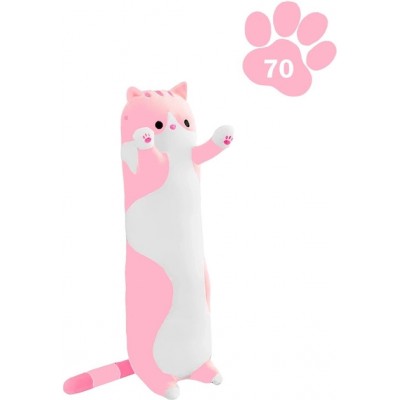 Мягкая игрушка обнимашка длинная Кот Батон. Подушка кот розовый 70 см Мягкая игрушка обнимашка длинная Кот Батон. Подушка кот розовый 70 см