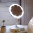 Зеркало с подсветкой для макияжа складное круглое. Увеличение х10 Mirror белое