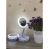 Зеркало с подсветкой для макияжа складное круглое. Увеличение х10 Mirror белое