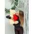 Плюшевый мишка Фрэнк 65 см Teddy Boom Кремовый с красным сердцем