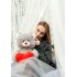 Плюшевый мишка Фрэнк 65 см Teddy Boom серый с красным сердцем