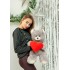 Плюшевый мишка Фрэнк 65 см Teddy Boom серый с красным сердцем