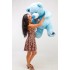 Плюшевый мишка с шарфом Teddy Boom Клетка 130 см голубой