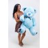 Плюшевый мишка с шарфом Teddy Boom Клетка 130 см голубой
