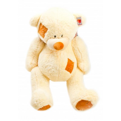 Плюшевый мишка с латками Teddy Boom Гриша 100 см кремовый Плюшевый мишка с латками Teddy Boom Гриша 100 см кремовый
