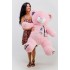 Медведь с шарфом Teddy Boom Клетка 130 см розовый