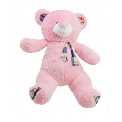 Медведь с шарфом Teddy Boom Клетка 130 см розовый