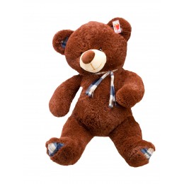 Плюшевый мишка с шарфиком Teddy Boom Клетка 130 см шоколадный Плюшевый мишка с шарфиком Teddy Boom Клетка 130 см шоколадный