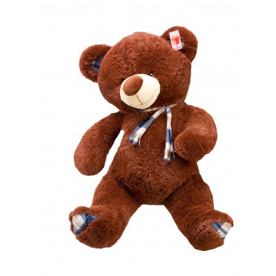 Плюшевый мишка с шарфиком Teddy Boom Клетка 130 см шоколадный Плюшевый мишка с шарфиком Teddy Boom Клетка 130 см шоколадный