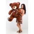 Плюшевый мишка с шарфиком Teddy Boom Клетка 130 см шоколадный Плюшевый мишка с шарфиком Teddy Boom Клетка 130 см шоколадный