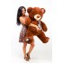 Плюшевый мишка с шарфиком Teddy Boom Клетка 130 см шоколадный Плюшевый мишка с шарфиком Teddy Boom Клетка 130 см шоколадный