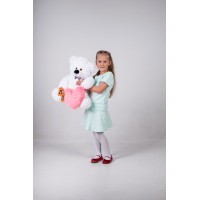 Игрушечный мягкий мишка UToys Джеймс 65 см с сердцем 30 см белый