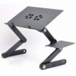 Столик для ноутбука WM Laptop Table T8 з активним охолодженням 2 вентилятора компактний складаний (U08)