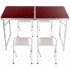 Туристический столик для пикника, стол-чемодан раскладной с 4 стульями Folding Table Коричневый