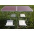 Туристический столик для пикника, стол-чемодан раскладной с 4 стульями Folding Table Коричневый